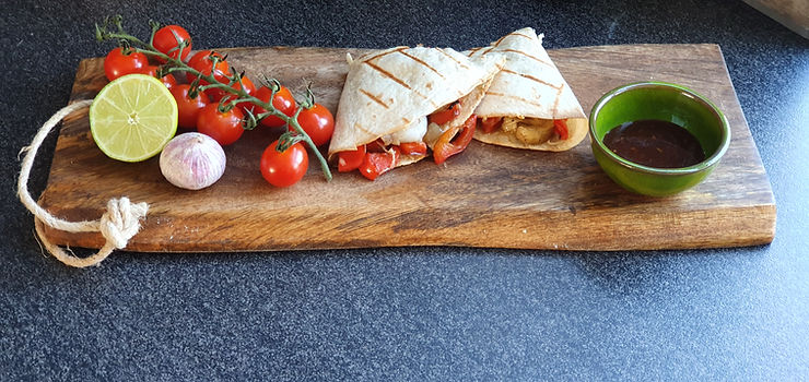 Garnalen Quesadillas BBQ saus