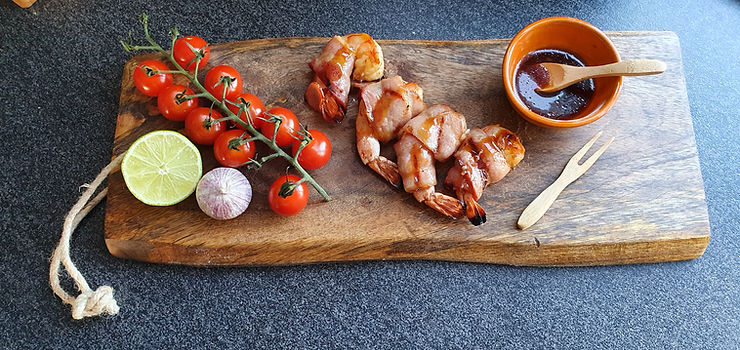 Bacon-wrapped shrimp